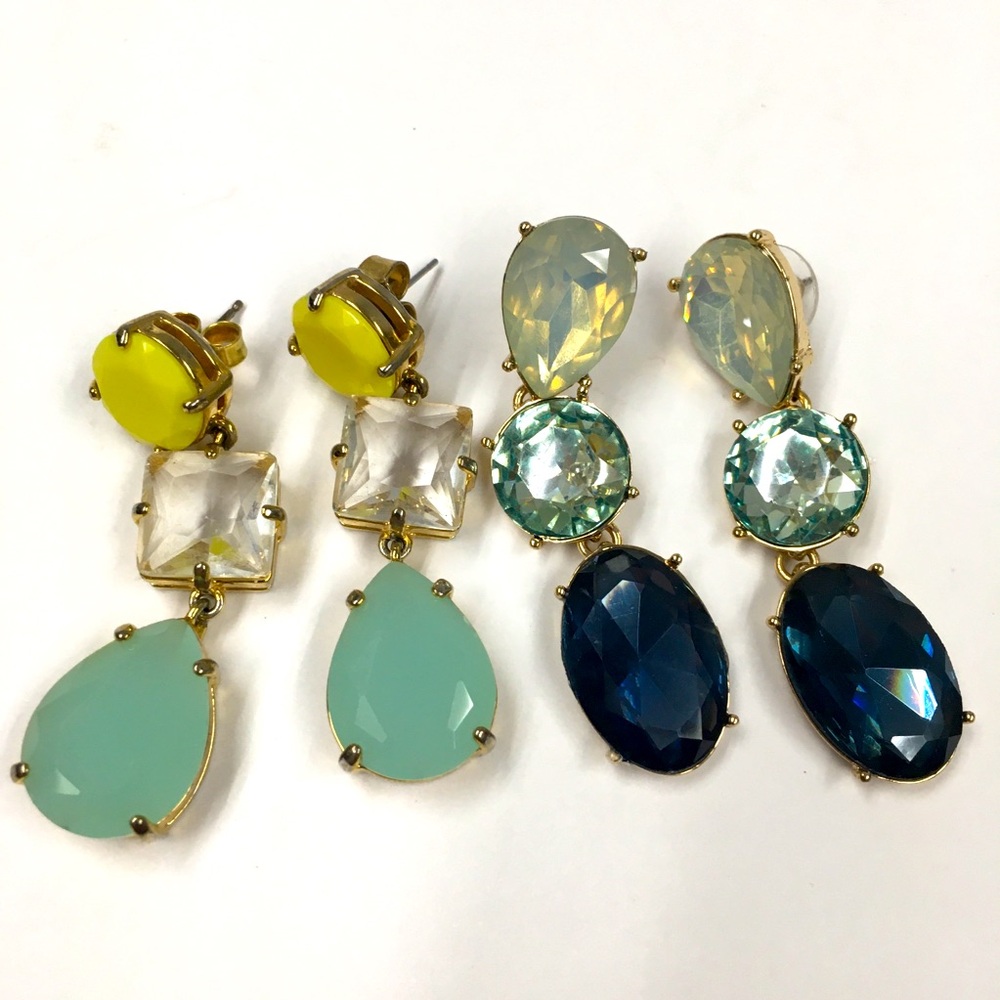 J Crew Earrings Bundle (2) Green Yellow